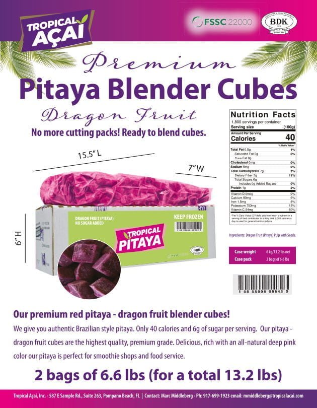 Premium Pitaya Pure Blender Cubes Product Information